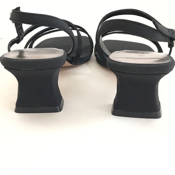 HILLARD & HANSON Kitten Heel Sandals Black Heels Women’s Size 6.5 - Picture 6 of 16
